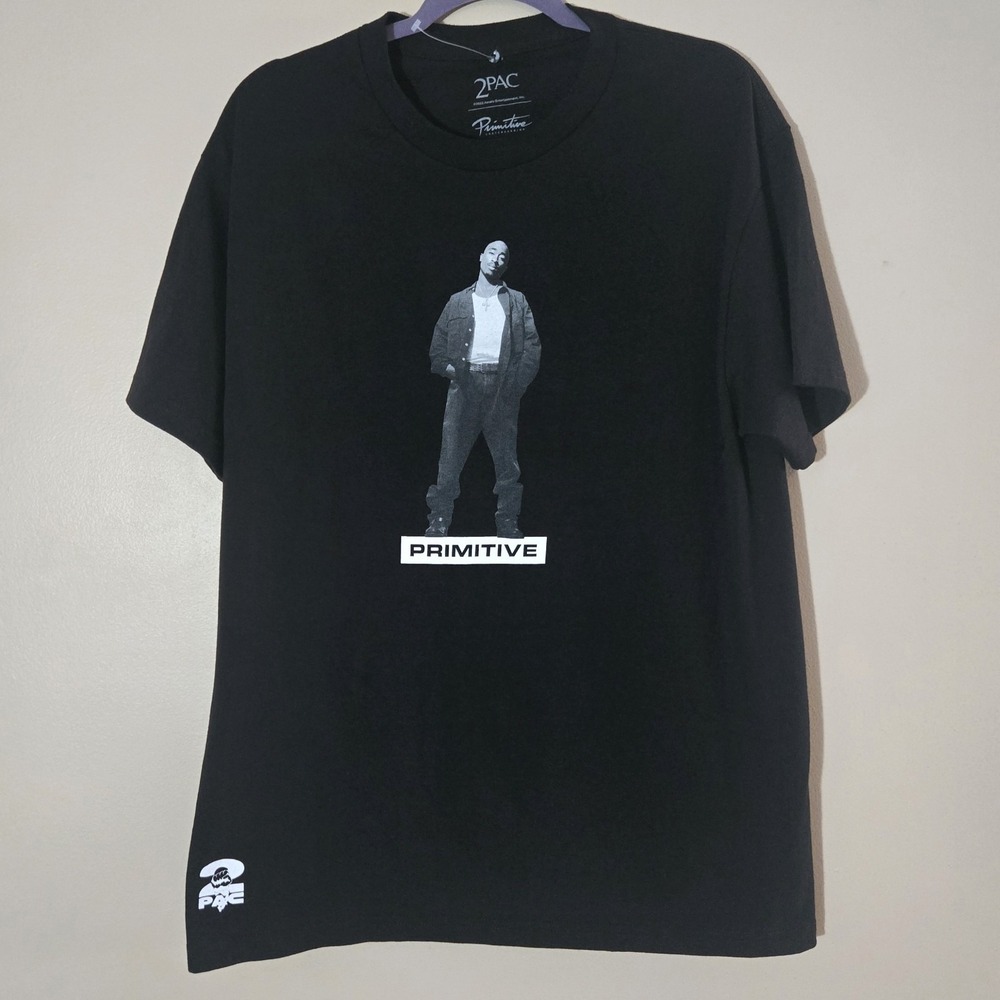 2Pac Shirt Men Large Black Primitive Tupac Posted Graphic Rap Tee Streetwear